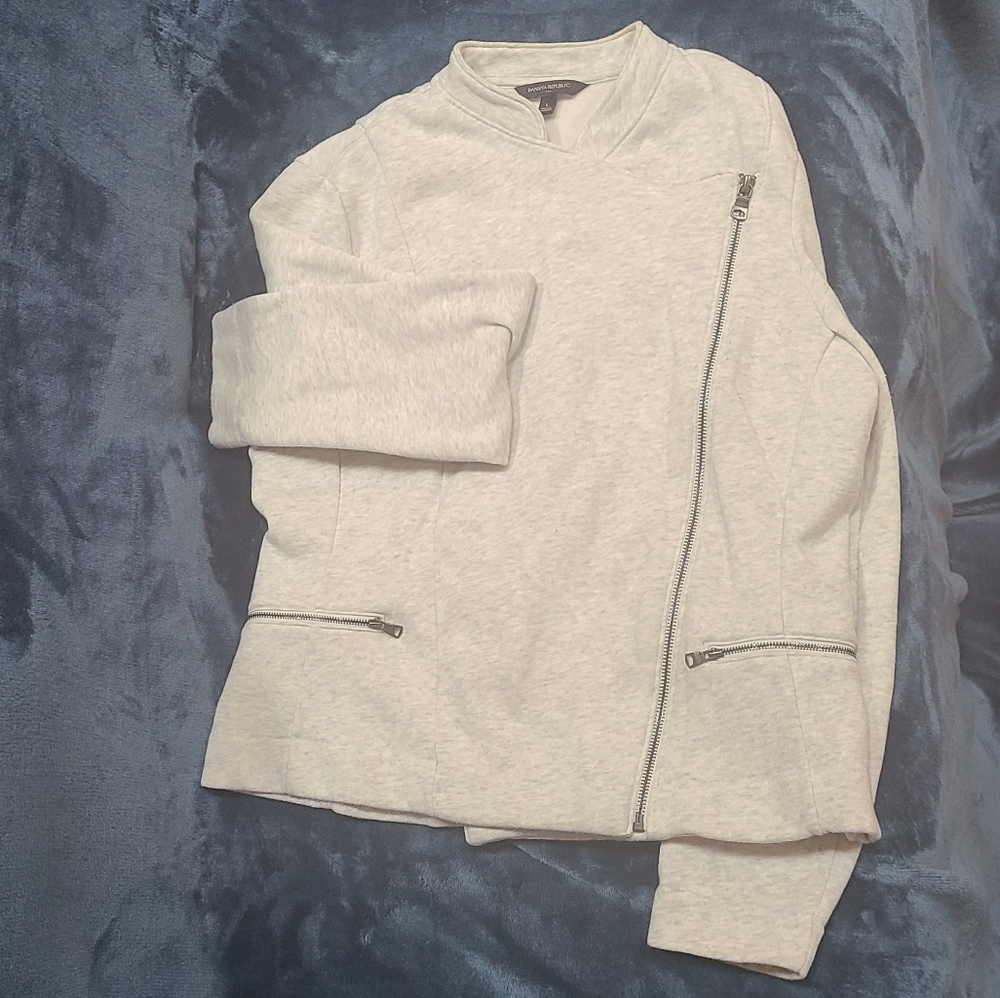 Banana Republic Grey Moto Jacket L